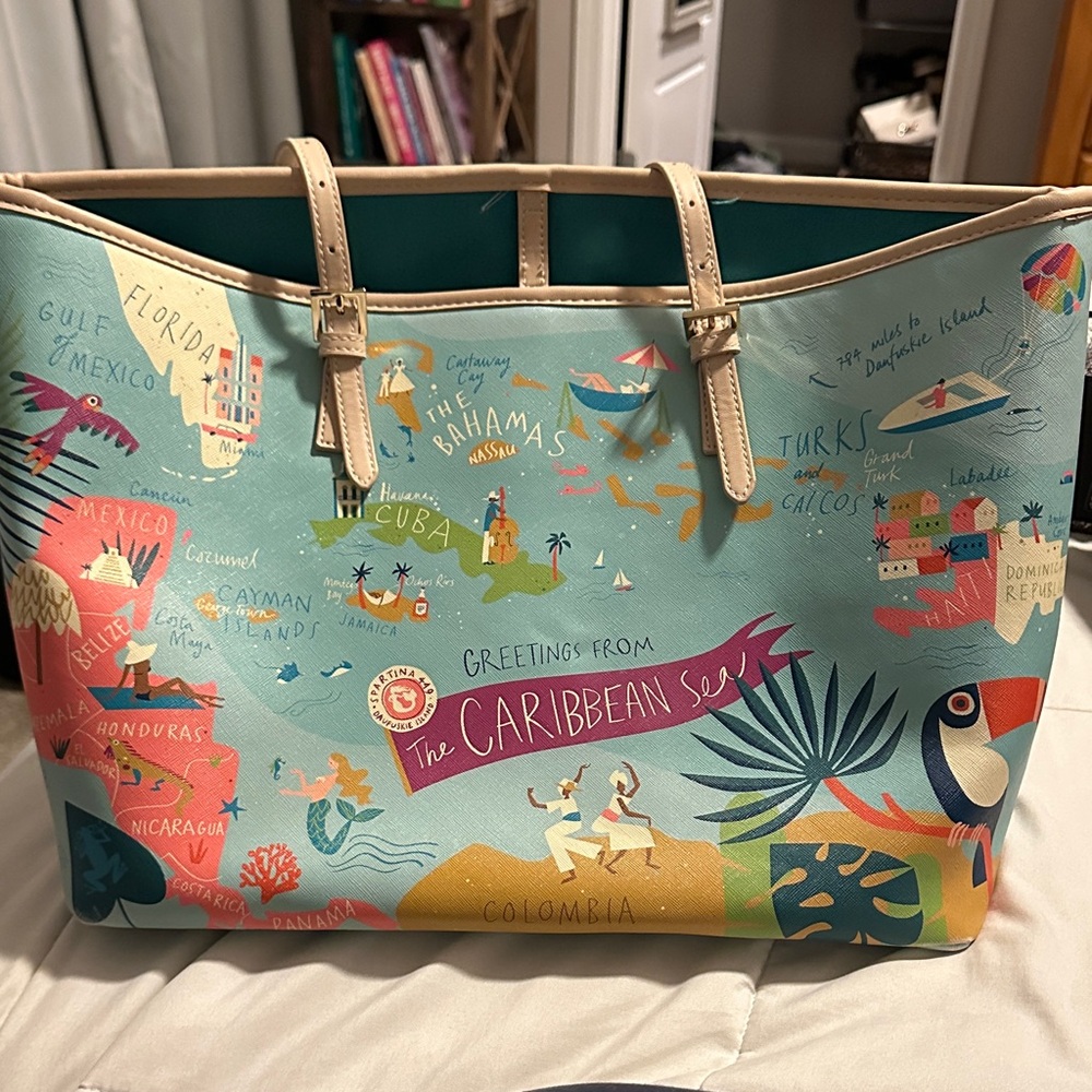 Spartina 449 Caribbean Map Tote Bag